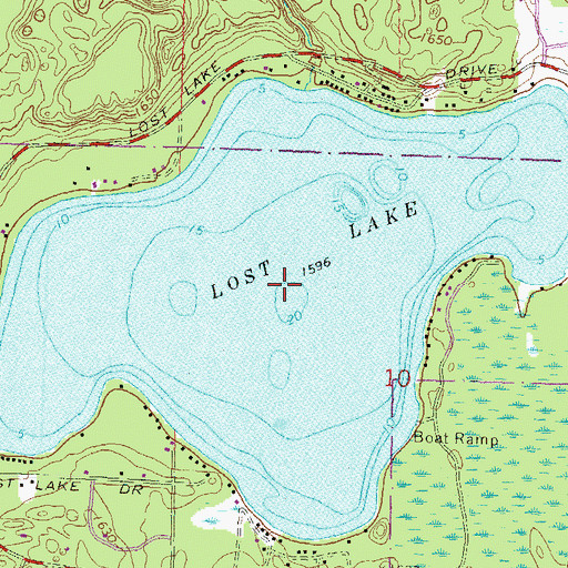 Topographic Map of Lost Lake, WI