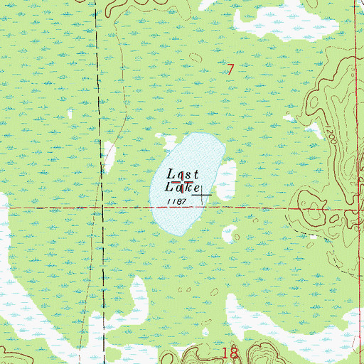 Topographic Map of Lost Lake, WI