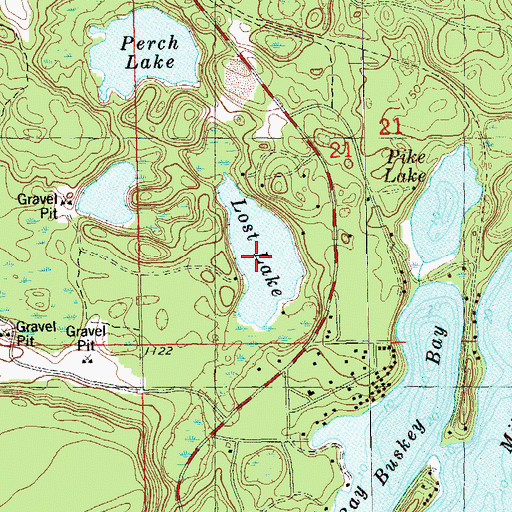 Topographic Map of Lost Lake, WI