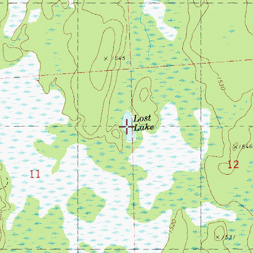 Topographic Map of Lost Lake, WI