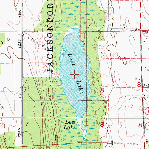 Topographic Map of Lost Lake, WI