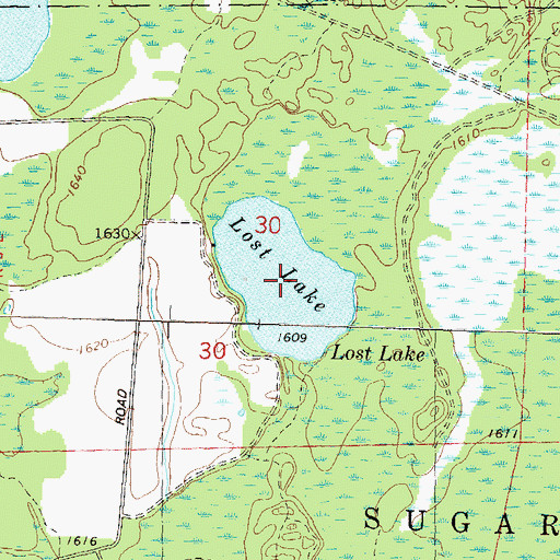 Topographic Map of Lost Lake, WI