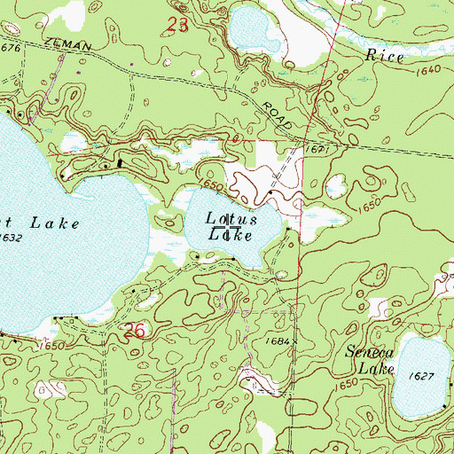 Topographic Map of Lotus Lake, WI