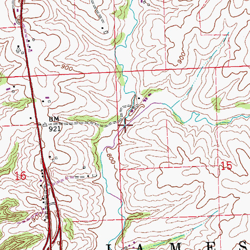 Topographic Map of Louisburg Creek, WI