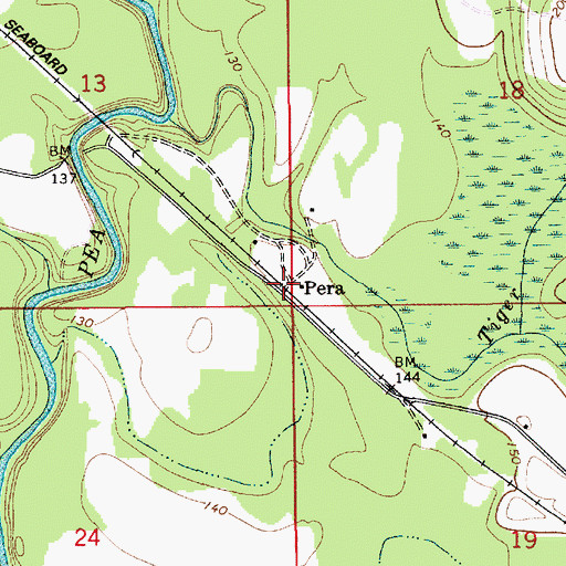 Topographic Map of Pera, AL