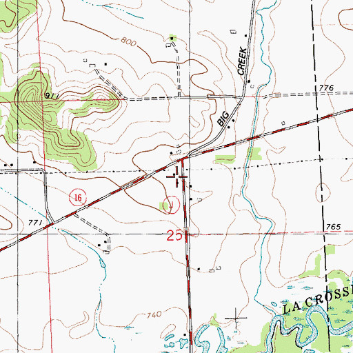 Topographic Map of Lower Big Creek School, WI