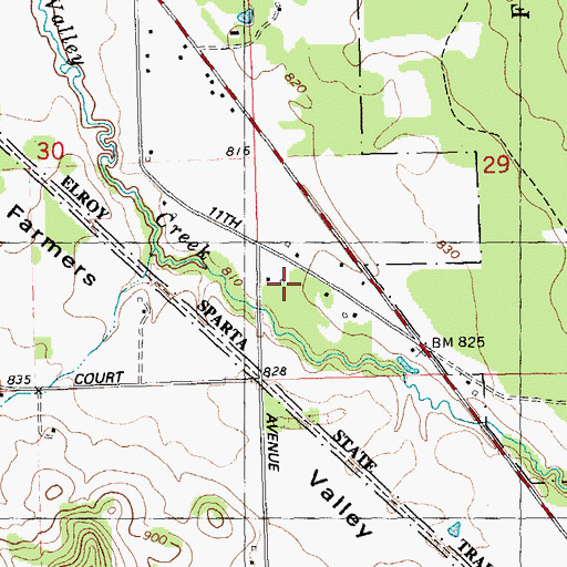 Topographic Map of Lower Farmers Valley School, WI