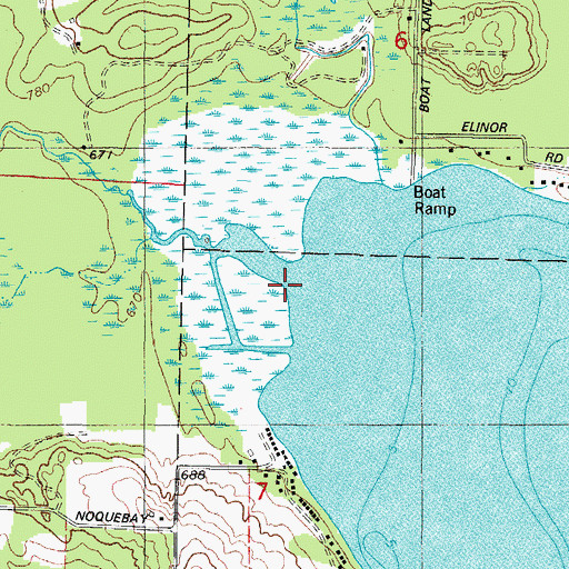 Topographic Map of Lower Middle Inlet, WI