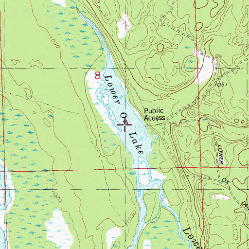 Topographic Map of Lower Ox Lake, WI