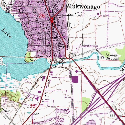 Topographic Map of Lower Phantom Lake, WI