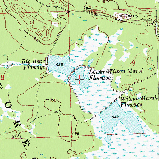 Topographic Map of Lower Wilson Marsh Flowage, WI