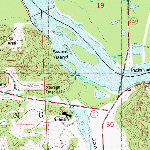 Topographic Map of Lowery Creek, WI