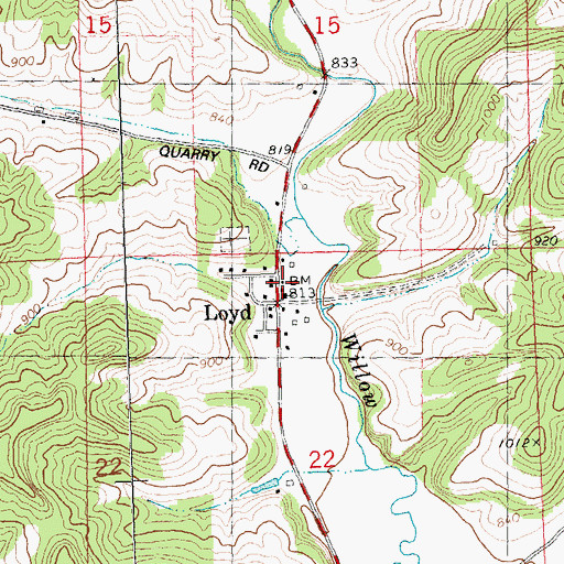 Topographic Map of Loyd, WI