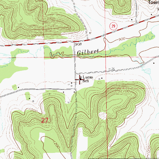 Topographic Map of Lucas Charter School, WI
