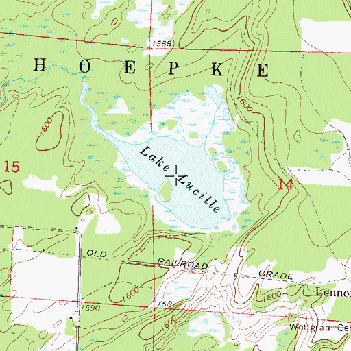 Topographic Map of Lake Lucille, WI
