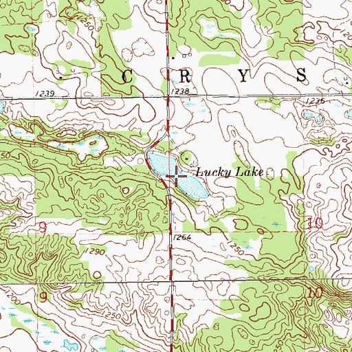 Topographic Map of Lucky Lake, WI