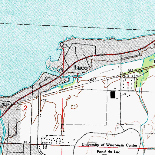 Topographic Map of Luco, WI