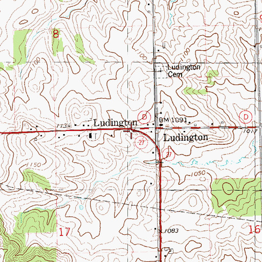 Topographic Map of Ludington, WI