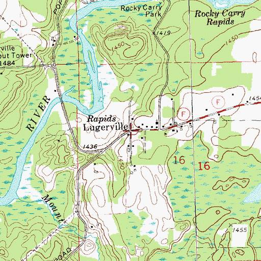 Topographic Map of Lugerville, WI