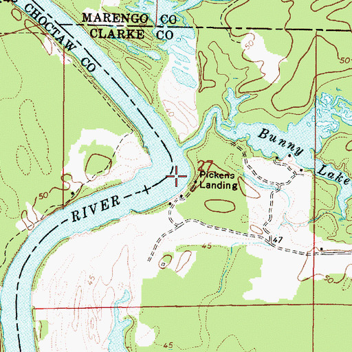 Topographic Map of Pickens Landing, AL