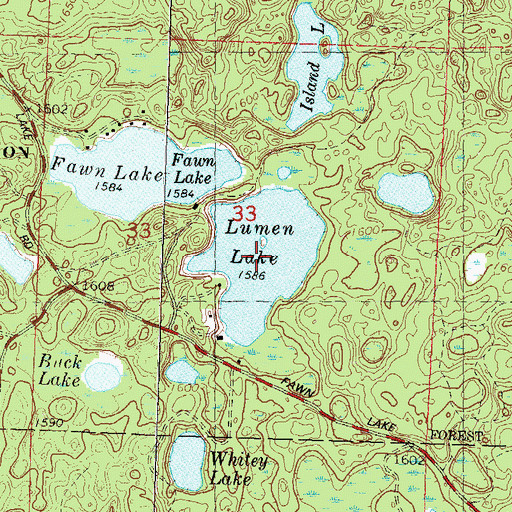 Topographic Map of Lumen Lake, WI