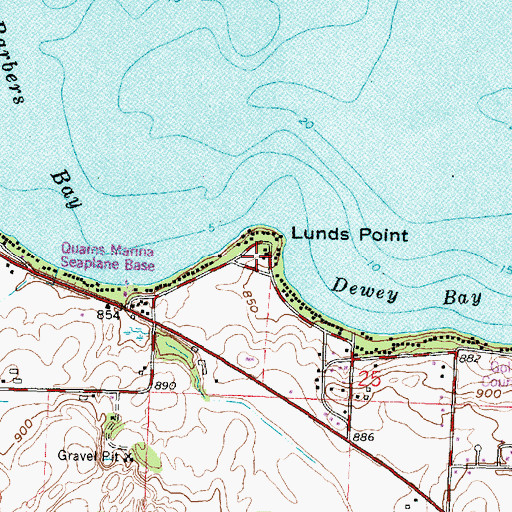 Topographic Map of Lunds Point, WI