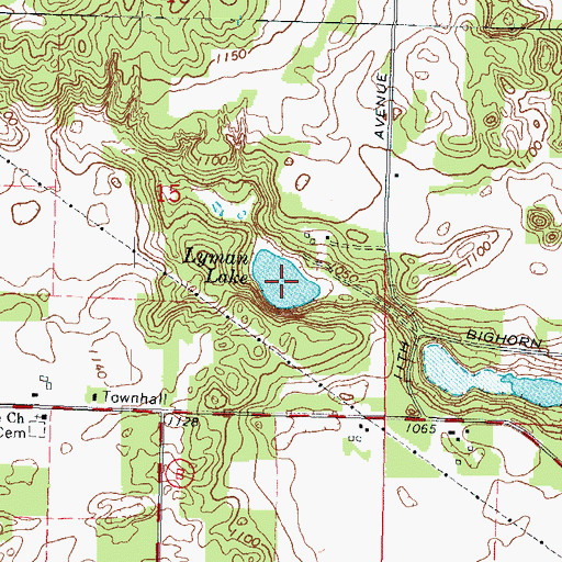 Topographic Map of Lyman Lake, WI