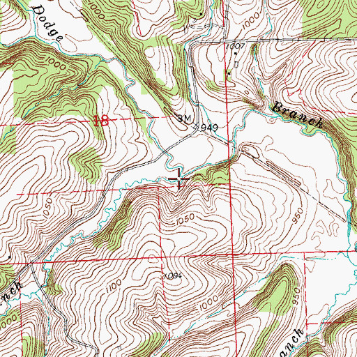 Topographic Map of Lynch Branch, WI