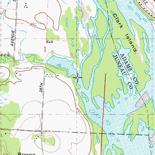 Topographic Map of Lyndon Creek, WI