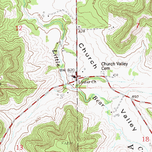Topographic Map of Lyster Church, WI