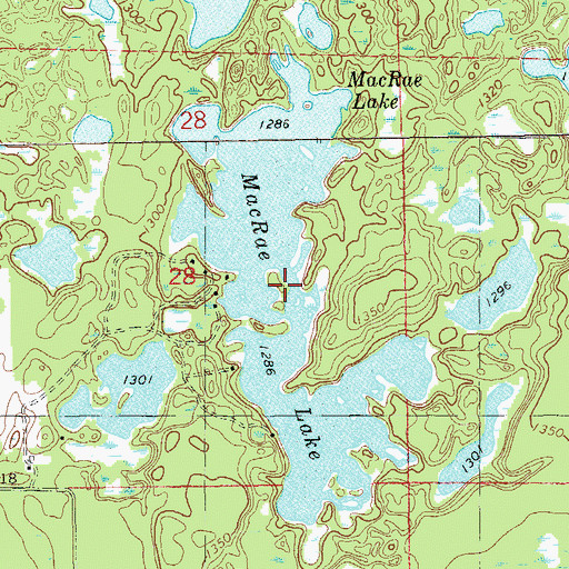 Topographic Map of MacRae Lake, WI