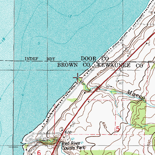 Topographic Map of Macco Creek, WI