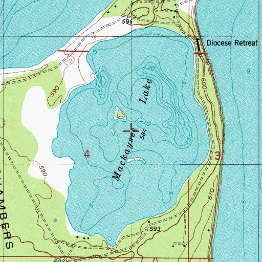 Topographic Map of Mackaysee Lake, WI