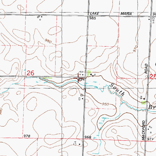 Topographic Map of Mackford Prairie School (historical), WI