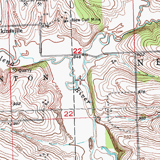 Topographic Map of Madden Branch, WI
