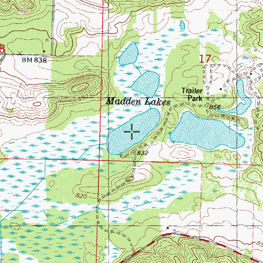 Topographic Map of Madden Lakes, WI