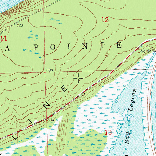 Topographic Map of Madeline Island, WI