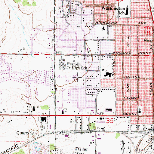 Topographic Map of Madison Elementary School, WI