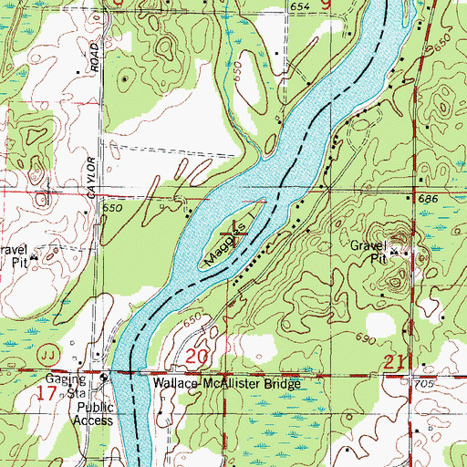 Topographic Map of Maggies Island, WI