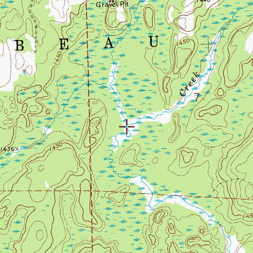 Topographic Map of Maiden Creek, WI