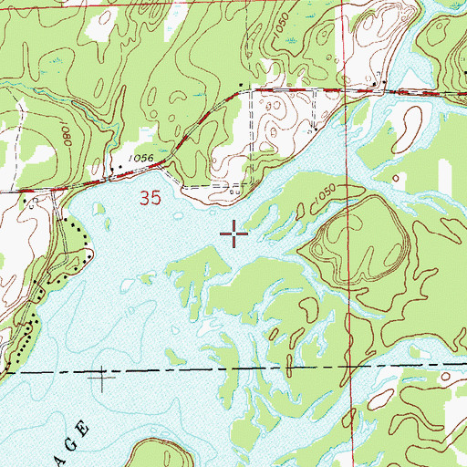 Topographic Map of Main Creek, WI