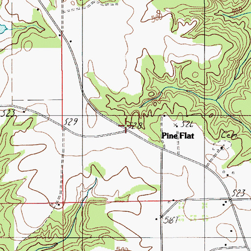 Topographic Map of Pine Flat, AL