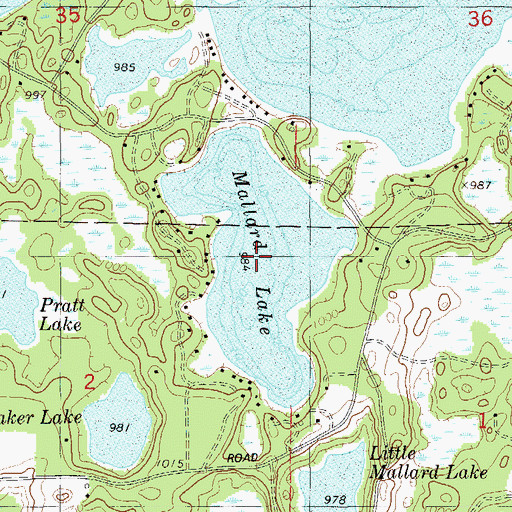 Topographic Map of Mallard Lake, WI