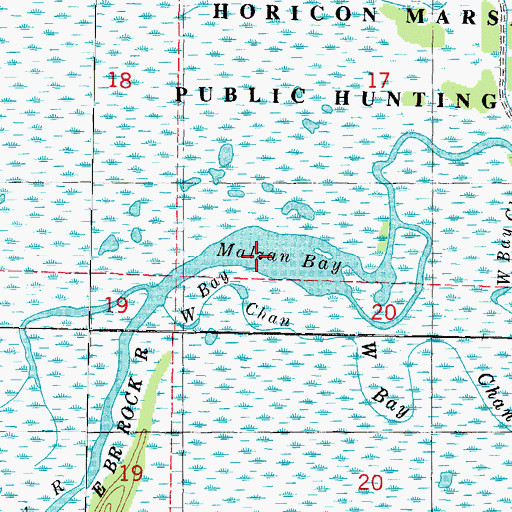 Topographic Map of Malzon Bay, WI