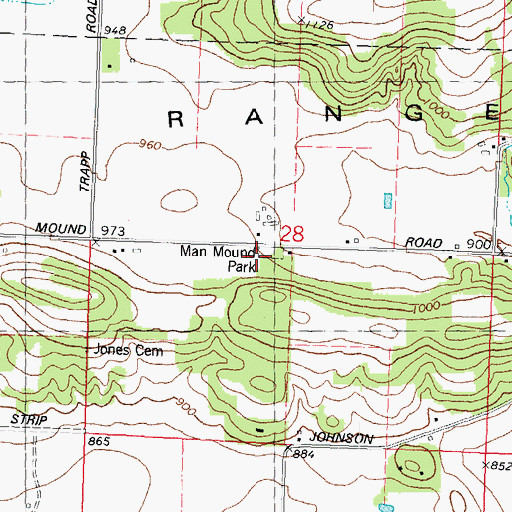 Topographic Map of Man Mound Park, WI