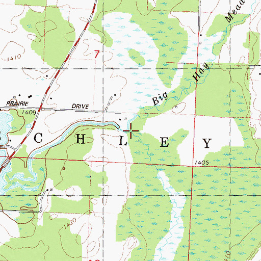 Topographic Map of Manacke Creek, WI