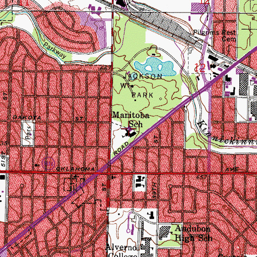 Topographic Map of Manitoba School, WI