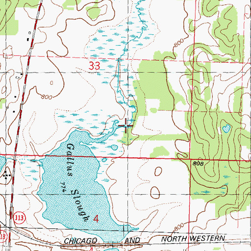 Topographic Map of Manley Creek, WI