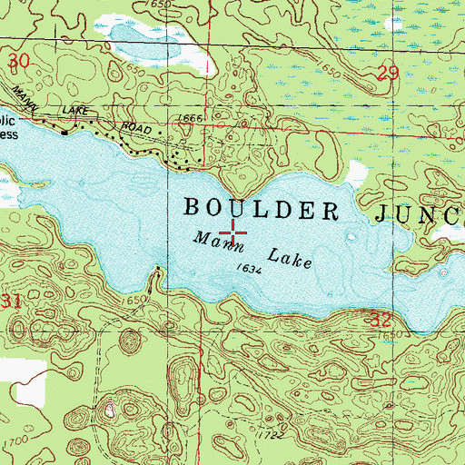 Topographic Map of Mann Lake, WI