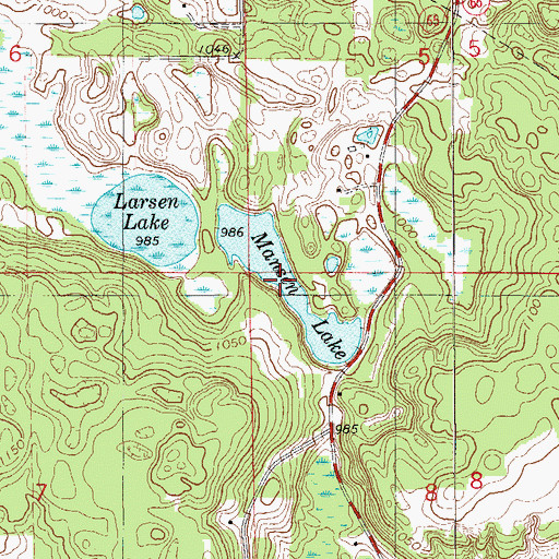 Topographic Map of Mansen Lake, WI